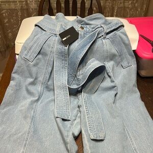 Fashion Nova Blue High-Waisted Flare Jeans